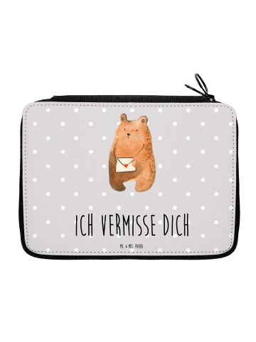 Mr. & Mrs. Panda Bleistift Etui Bär Vermissen mit Spruch in Grau Pastell