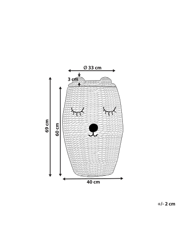 Beliani Korb SAMBUR in /Beige - (W) 40 x (H) 69 x (L) 40 cm