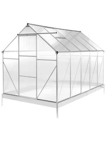 Beliani Gewächshaus für den Garten APULIA in Silber/Transparent
