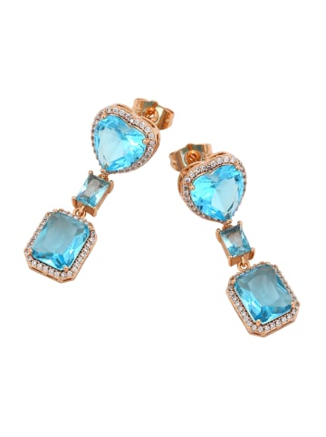 faina Women Drop Earrings in Rose Gold Turquoise