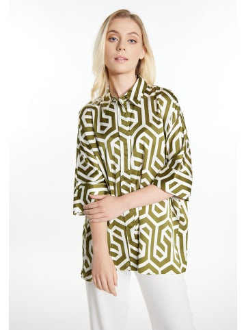 DreiMaster Damen Hemdbluse in Wollweiss Oliv