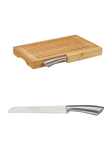relaxdays Brotschneidebrett in Natur - (L)40 x (B)24 cm