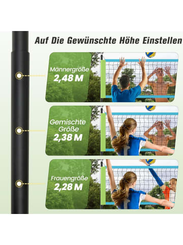 COSTWAY Volleyballnetz Outdoor 9,5 x 1 m in Grün