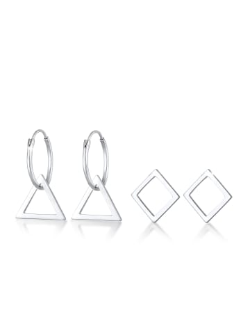 Elli Ohrringe 925 Sterling Silber Dreieck, Rechteck, Geo in Silber