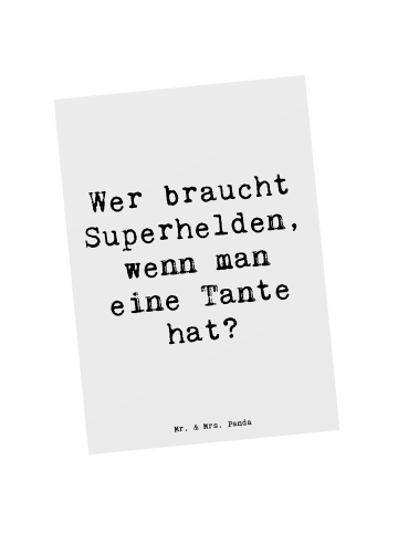 Mr. & Mrs. Panda Postkarte Lieblings-Tante mit Spruch in Weiß