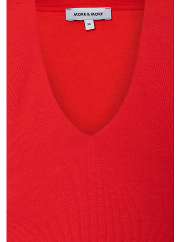 More & More elastisches Basic-Halbarmshirt in red