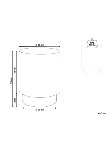 Beliani Beistelltisch BICCARI in Weiß - (W) 38 x (H) 52 x (L) 38 cm