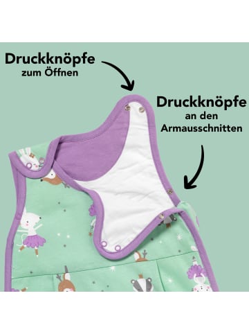 Schlummersack Babyschlafsack, 1.0 TOG in Mint-Lila