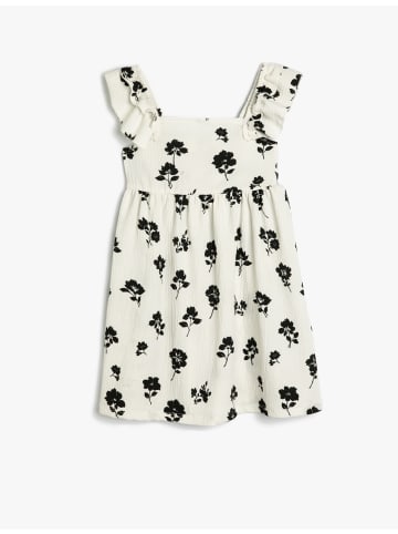 KOTON Kleid in Ekru Gemustert