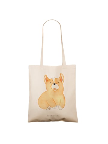 Mr. & Mrs. Panda Tote Bag Corgie ohne Spruch in Creme