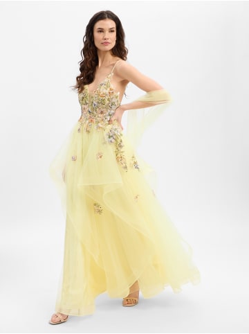Unique Abendkleid in limone mehrfarbig - 0003