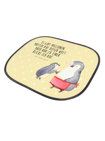 Mr. & Mrs. Panda Sonnenblende Pinguin mit Kind mit Spruch in Gelb Pastell