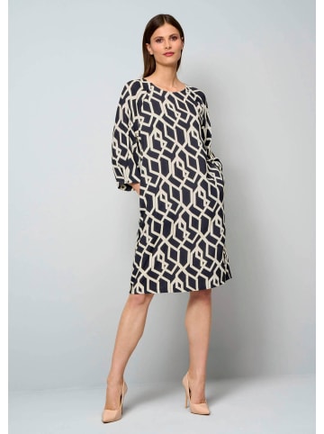 Alba Moda Kleid in grafischem Dessin in marine