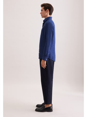Seidensticker Leinenhemd Slim in Dunkelblau