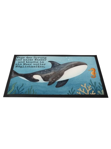 Mr. & Mrs. Panda Outdoor-Matte Orca Design mit Spruch in Weiß
