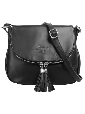 Samantha Look Umhängetasche echt Leder in schwarz