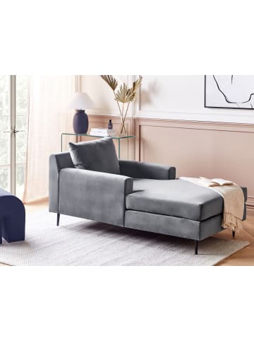 Beliani Chaiselongue GUERET in Grau/Schwarz - (W) 88 x (H) 73 x (L) 165 cm