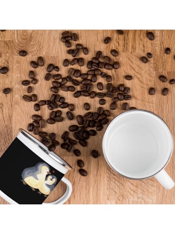 Mr. & Mrs. Panda Camping Emaille Tasse 20. Hochzeitstag Porzella... in Schwarz
