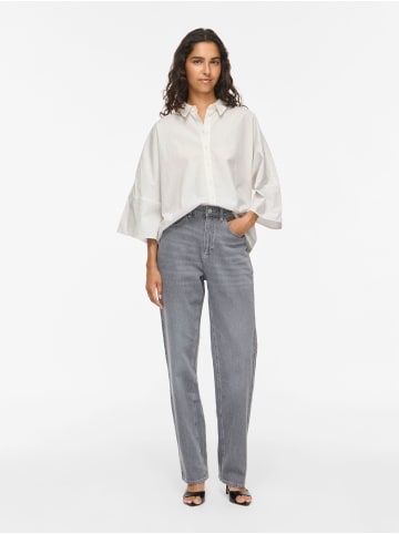 Vila Loose Shirt mit Halbarm und Knopfleiste in Snow White