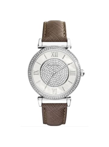 Michael Kors Catlin Uhr silber braun Lederarmband