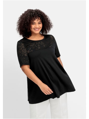 sheego Shirt in schwarz