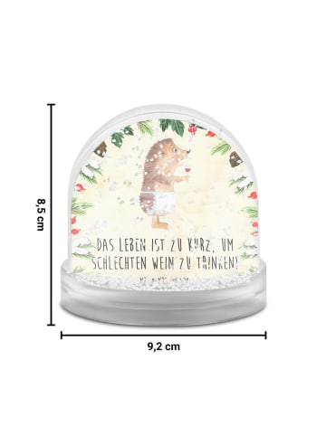Mr. & Mrs. Panda Schneekugel Weihnachten Igel Wein mit Spruch in Naturpapier