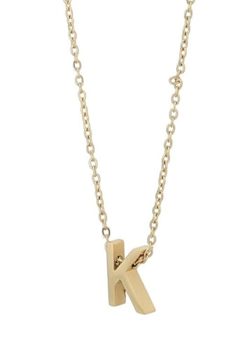 Adeliás Damen Halskette – Buchstabe N aus Edelstahl 45+5 in gold