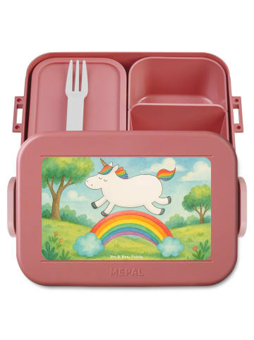 Mr. & Mrs. Panda Bento Box Einhorn Regenbogen Design ohne Spruch in Rot Pastell