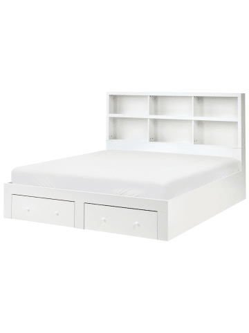 Beliani Doppelbett TARARE in Weiß - (W) 184 x (H) 125 x (L) 220 cm