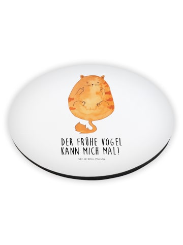 Mr. & Mrs. Panda magnet Katze Frühaufsteher mit Spruch in Weiß