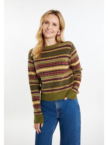 usha FESTIVAL Strick Pullover in Oliv Mehrfarbig