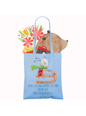 Mr. & Mrs. Panda Strandtasche Smörle Rodeln mit Spruch in Sky Blue