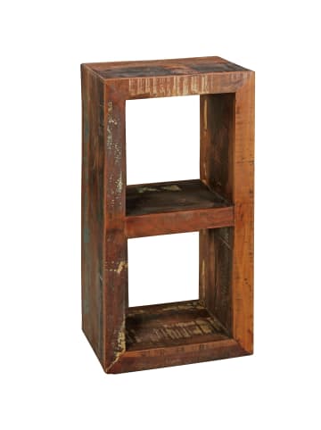 KADIMA DESIGN Holzregal EWA, rustikales Standregal im Vintage-Shabby-Look in Braun