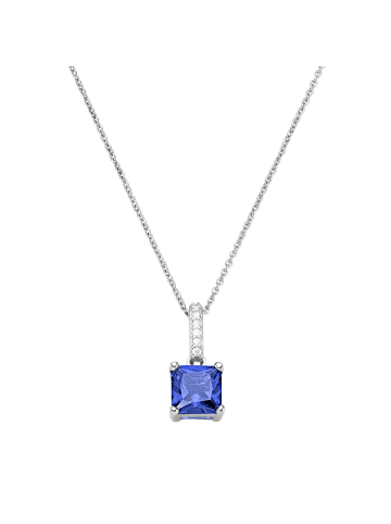 Giorgio Martello Milano Kette Anhänger Mit Zirkonia Oder Kristallstein in Blau