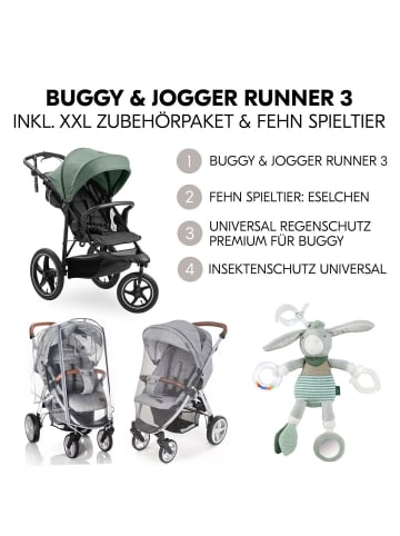 Hauck Buggy & Sportwagen Runner 3 (mit großen in schwarz,gruen1