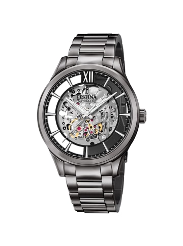 Festina Herrenuhr Automatik Skelett Anthrazit