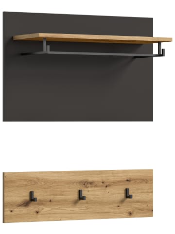 xonox.home Garderobenpaneel  (B/H/T: 80x73x27 cm) in Basalt grau und Artisan Nachbildung
