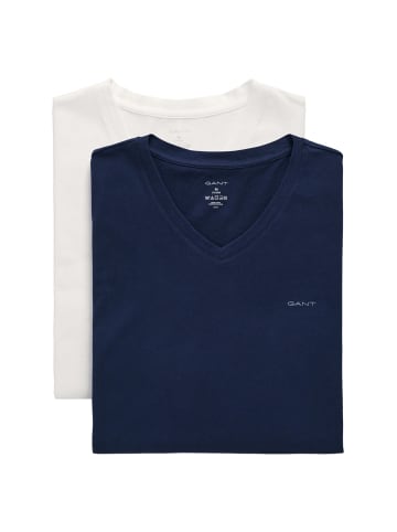Gant T-Shirt 2er Pack in Marineblau/Weiß