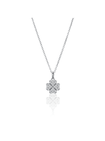 EYE CANDY Collier "KLEEBLATT" in Silber aus Sterling-Silber