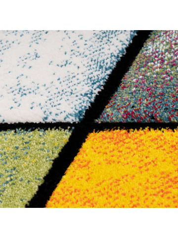 KADIMA DESIGN Teppich Kurzflor Rauten Wohnzimmer schmutzabweisend in Mehrfarbig