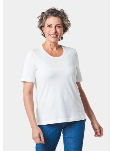 GOLDNER Basic Baumwollshirt mit kurzem Arm in weiß
