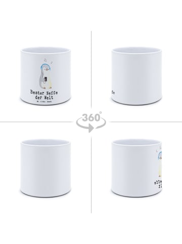 Mr. & Mrs. Panda Blumentopf Pinguin Bester Neffe der Welt mit Sp... in Weiß