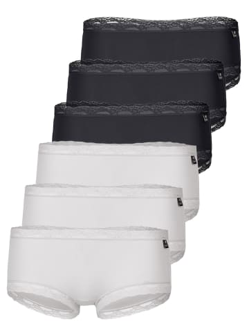 Like It 6er Pack Panty in weiss-schwarz