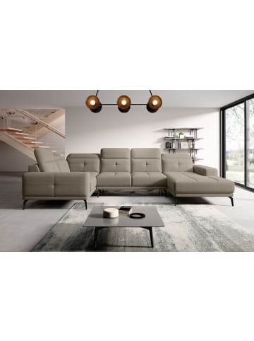 MF Design Nevido Recamiere Links in Hellbraun -  (L) 201 x (B) 350 x (H) 77 cm