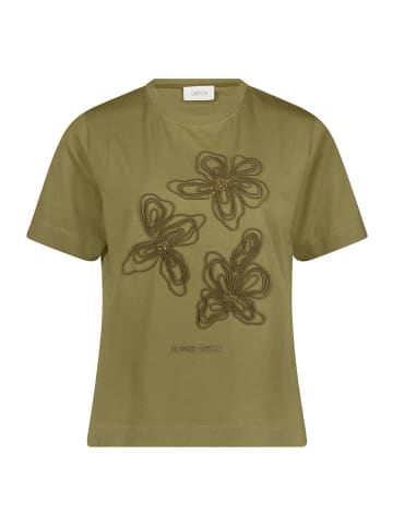 CARTOON Baumwollshirt mit Rundhalsausschnitt in Patch Khaki/Khaki