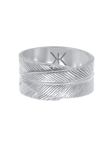 KUZZOI Ring 925 Sterling Silber Feder in Silber