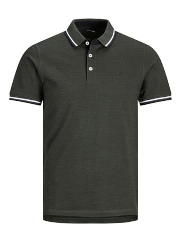 Jack & Jones + Fit Polo Shirt JJEPAULOS Sommer Hemd Pique in Dunkelgrau