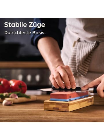 Praknu Schleifstein Messer 1000/6000 - Wetzstein für Messer mit rutschfestem