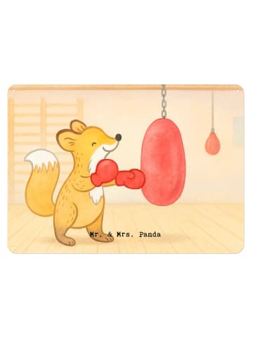 Mr. & Mrs. Panda Blechschild Fuchs Boxen Design ohne Spruch in Weiß
