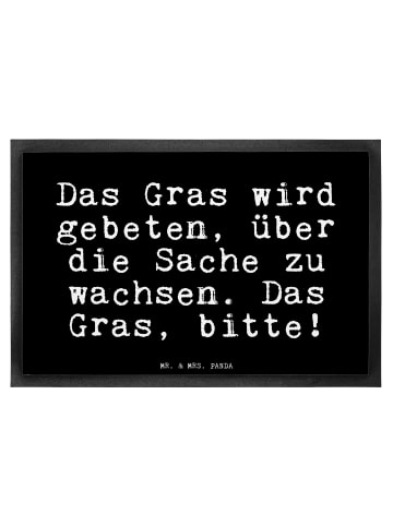 Mr. & Mrs. Panda Fußmatte Das Gras wird gebeten,... mit Spruch in Schwarz